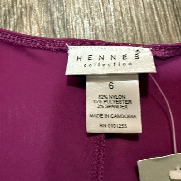 NWOT-H&M Hennes Collection Purple/Wine with Gold Sparkle HiLo Sheath Dress - Picture 3 of 4